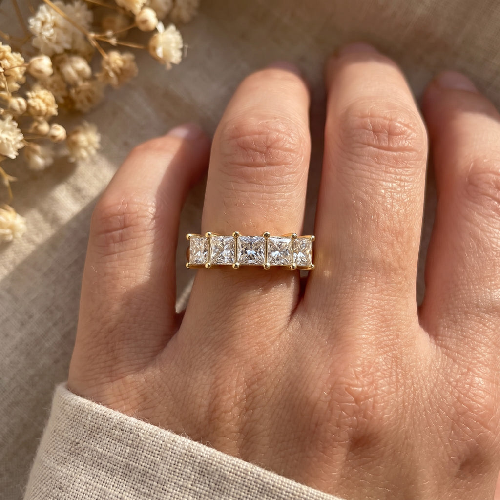 Modern Princess Cut Diamond Eternity Ring