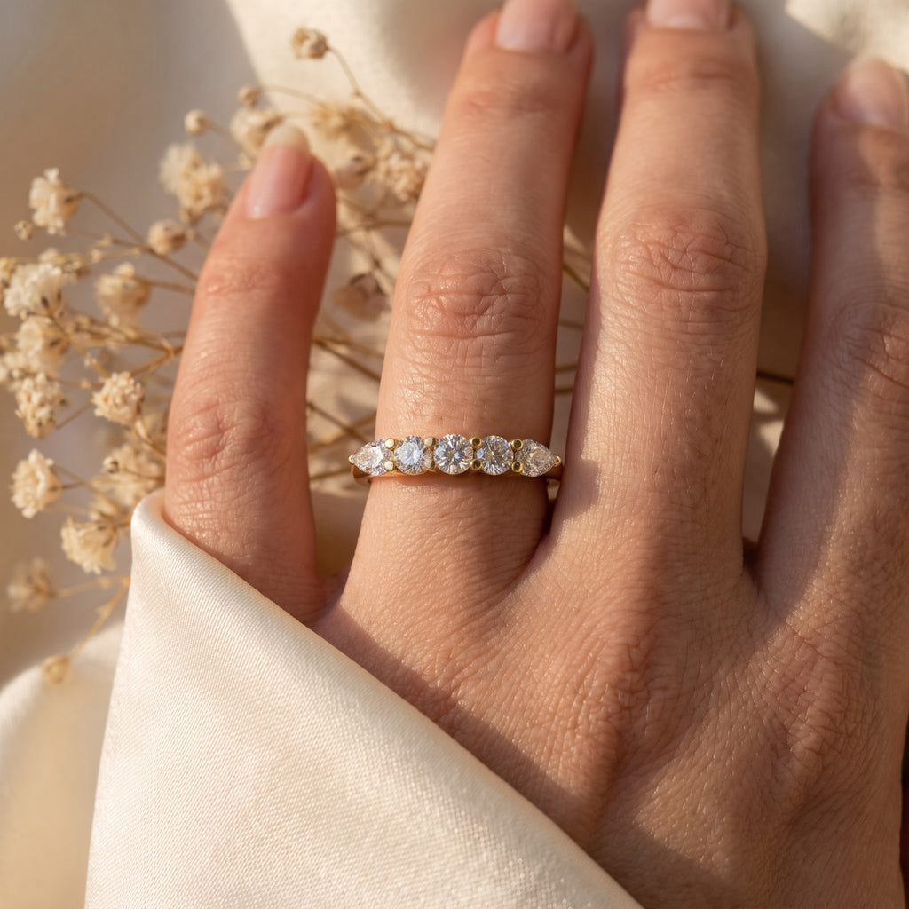 Elegant five-stone diamond Eternity ring