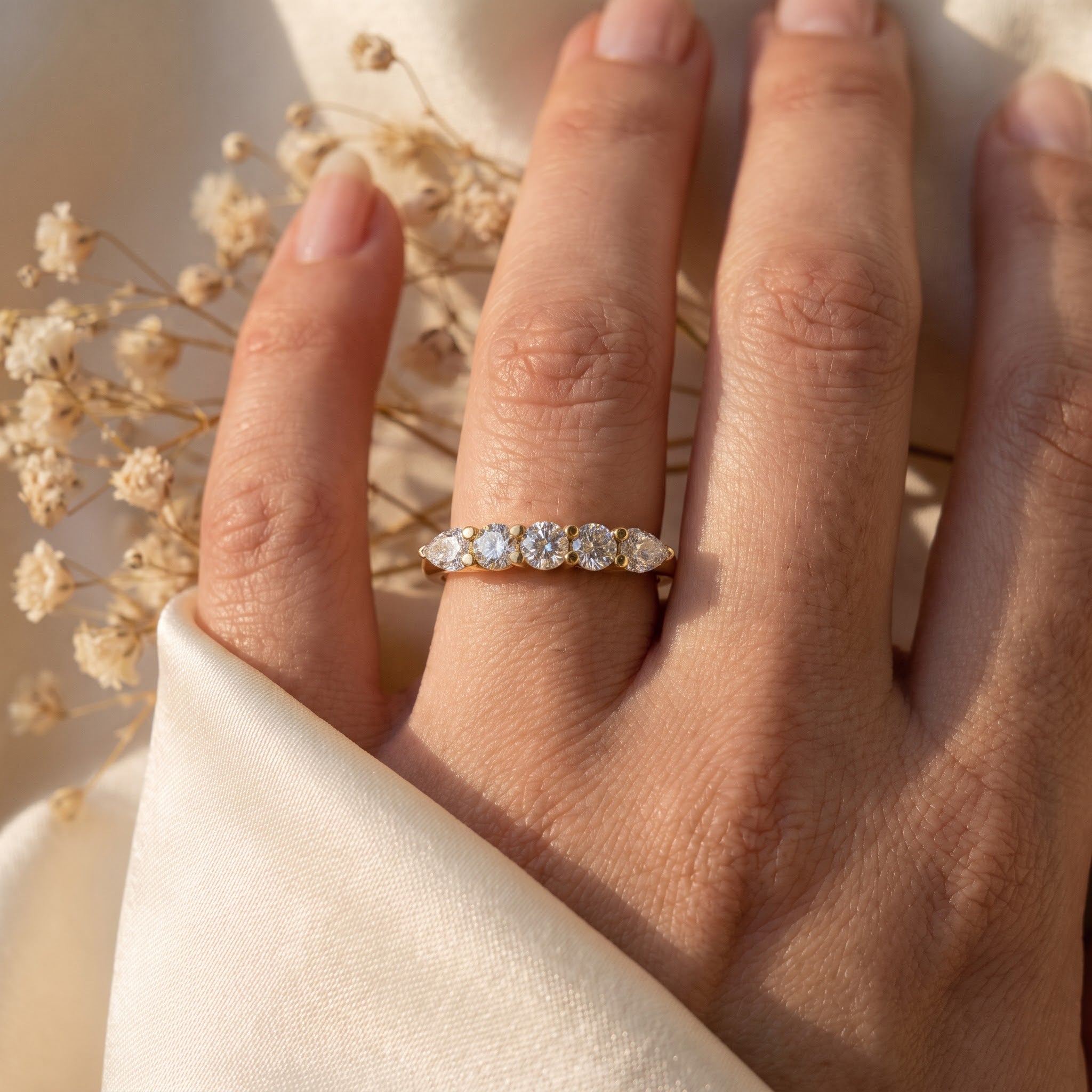 Elegant five-stone diamond Eternity ring