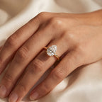 Minimalist Modern Teardrop Pear Cut Diamond Solitaire Ring