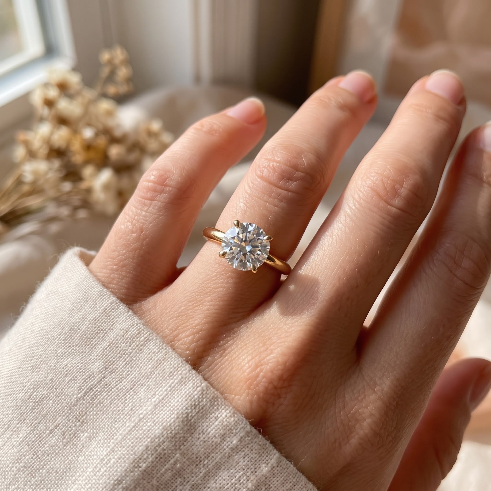 Classic round brilliant Diamond Solitaire Engagement ring