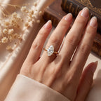 Elongated Marquise Diamond Solitaire Engagement Ring