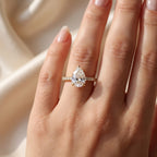 Modern Luxury Pear Cut Lab Grown Diamond Engagement Ring