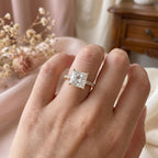 The Aurelia Princess Cut Diamond Pave Setting Engagement Ring