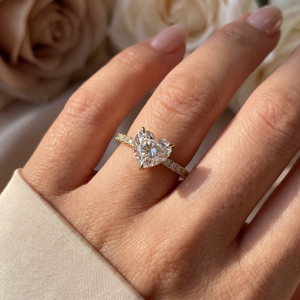 Eternal Heart Diamond Pave Setting Engagement Ring