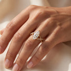 Aurelia Marquise Cut Infinity Design Side Stone Engagement Ring