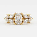 Aurelia Bloom Floral Radiant-Cut Diamond Side Stone Ring