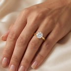 Celestine Grace Classic Round Diamond Hidden Halo Ring