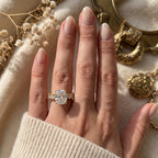 The Celestial Bloom Cushion Diamond Hidden Halo Ring
