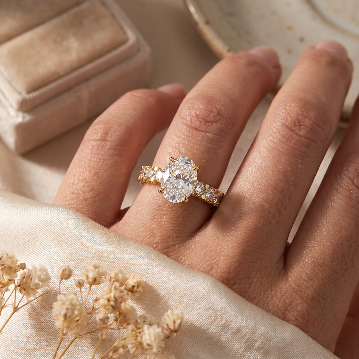 Eternal Elegance Luxe Oval Diamond Hidden Halo Ring