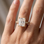 Radiant Elegance Radiant Cut Diamond Hidden Halo Ring