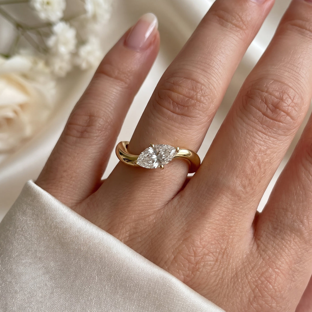 Eternal Grace Marquise Diamond Infinity Solitaire Ring