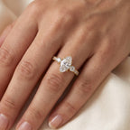 Luxury Celestia Marquise Diamond Side Stone Ring