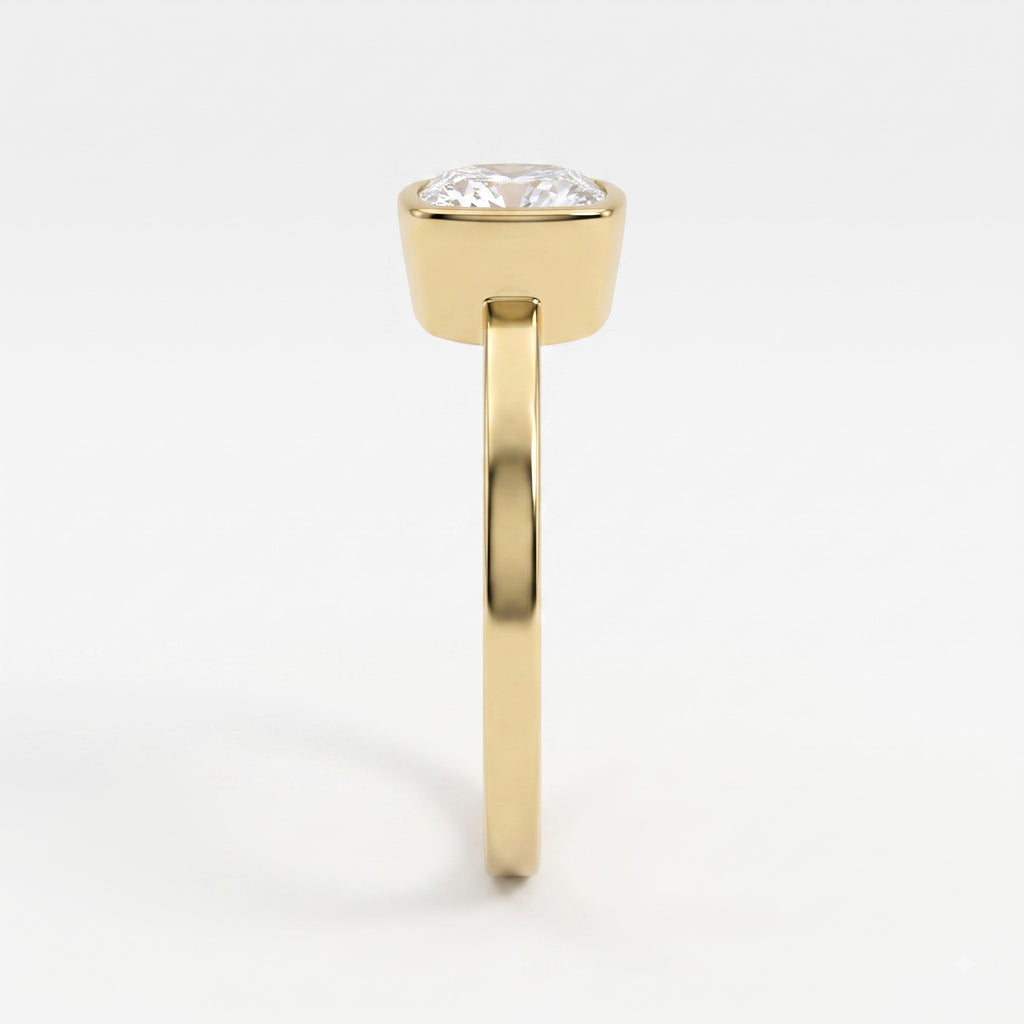 Aurelia Cushion Diamond Bezel Setting Solitaire Ring