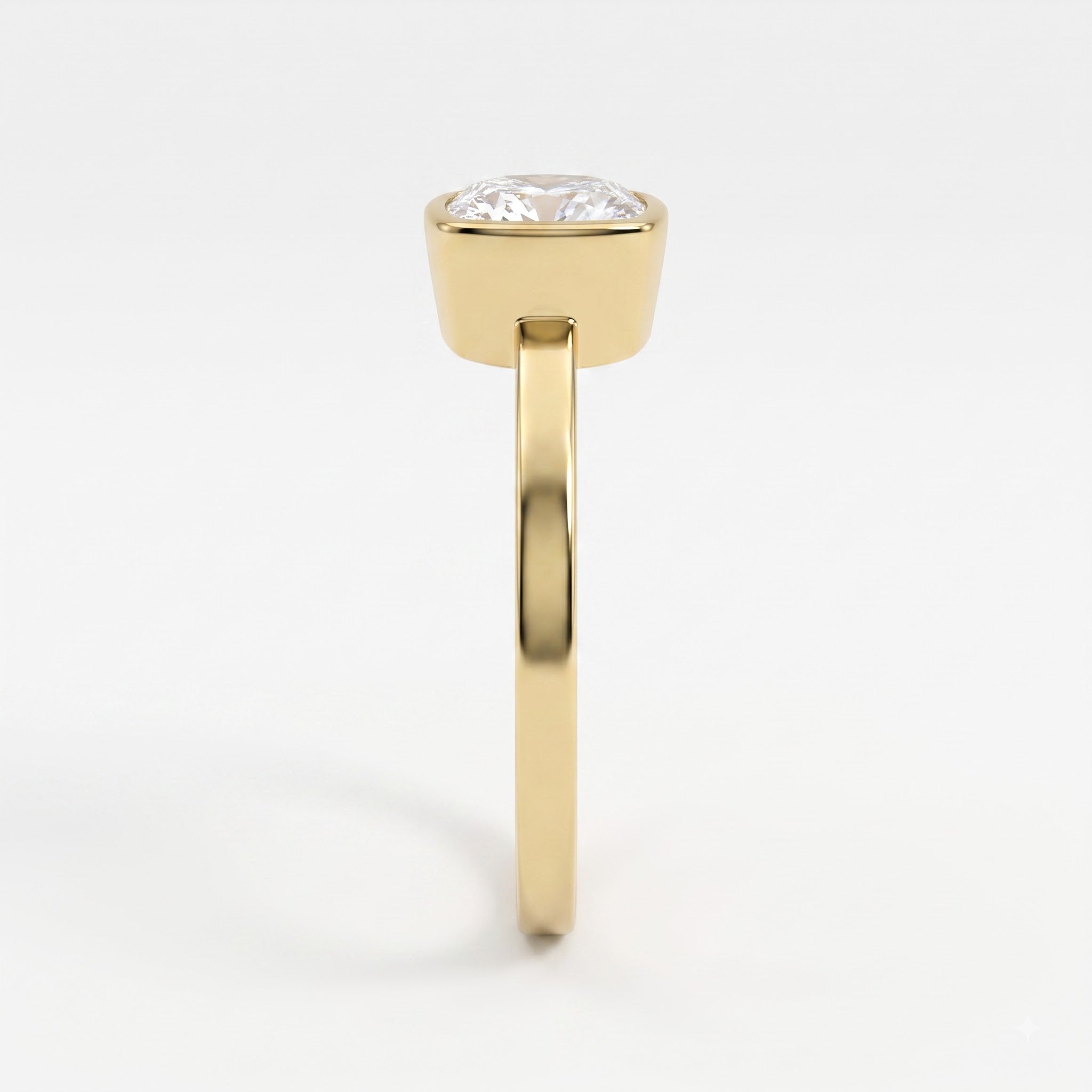 Aurelia Cushion Diamond Bezel Setting Solitaire Ring
