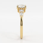 Celestial Elegance Round Diamond Side Stone Engagement Ring