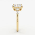 Modern Luxury Celestia Oval Diamond Side Stone Engagement Ring