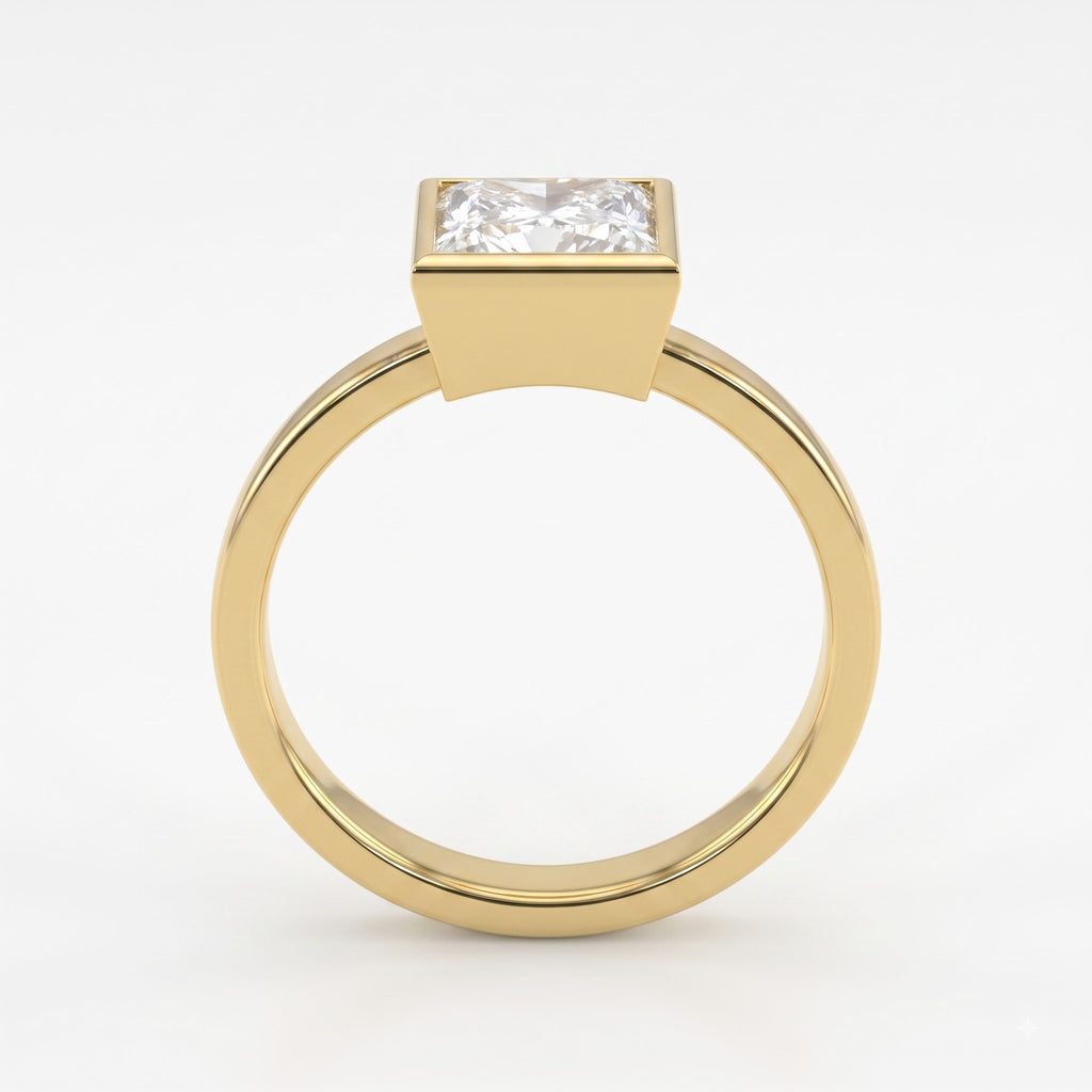 Élan Luxe Princess Diamond Bezel Setting Solitaire Ring
