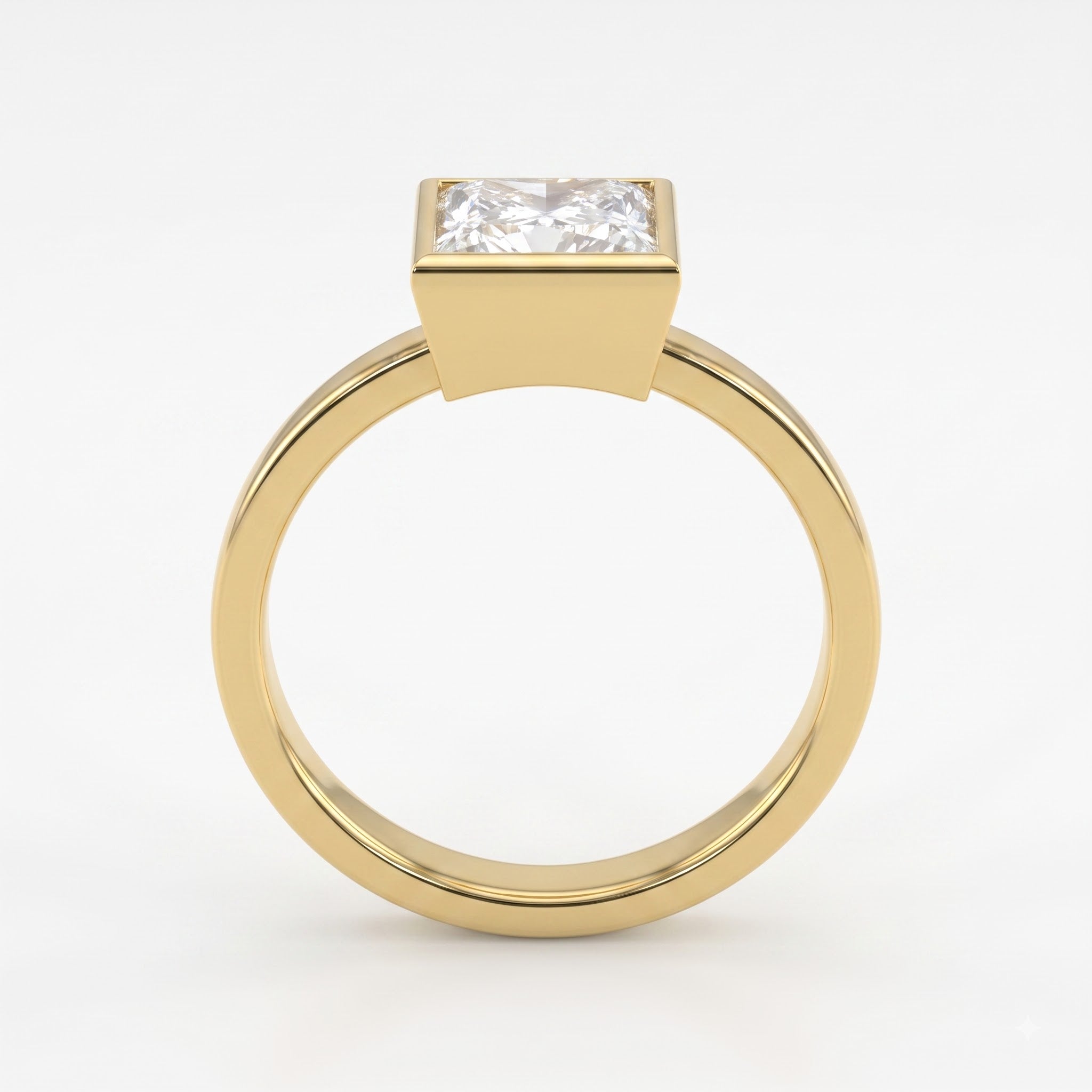 Élan Luxe Princess Diamond Bezel Setting Solitaire Ring