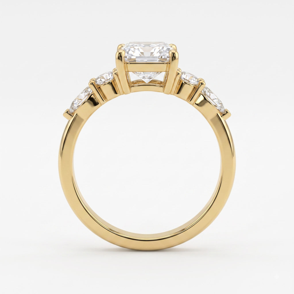 The Aurelia Radiant Five-Stone Diamond Side Stone Ring