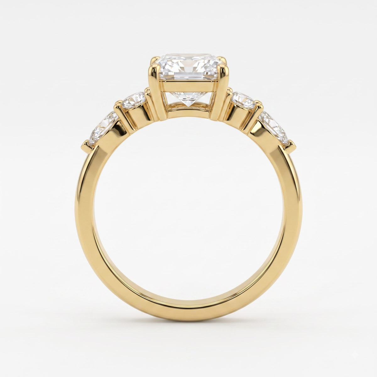 The Aurelia Radiant Five-Stone Diamond Side Stone Ring