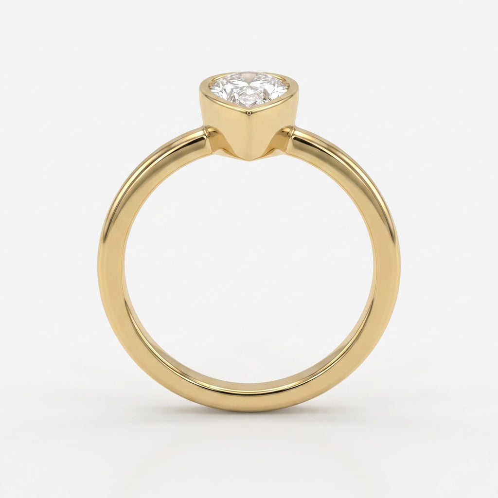 Vela Pear Diamond Bezel Setting Solitaire Ring