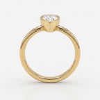 Vela Pear Diamond Bezel Setting Solitaire Ring