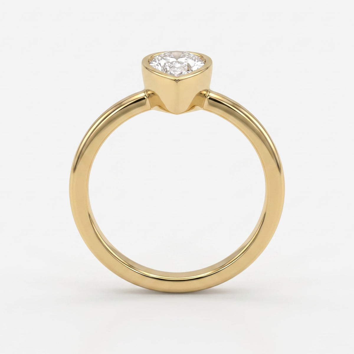 Vela Pear Diamond Bezel Setting Solitaire Ring