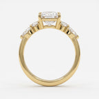 The Valora Princess Cut Diamond Side Stone Engagement Ring