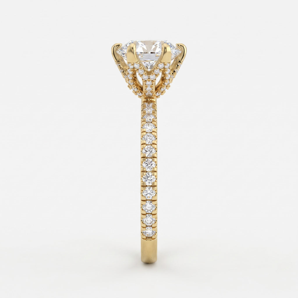 Aurelia Luxe Round Diamond Hidden Halo Ring