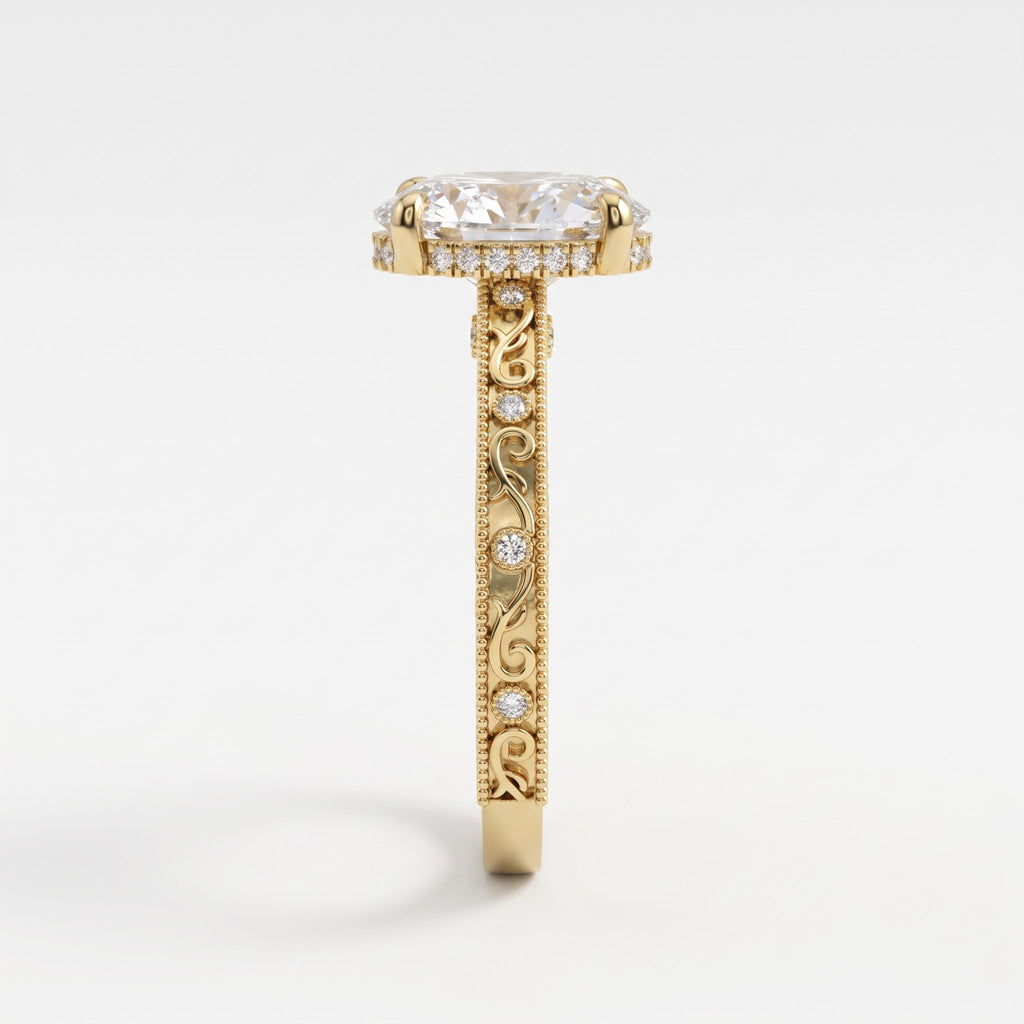 The Imperial Grace Oval-Cut Diamond Vintage Ring