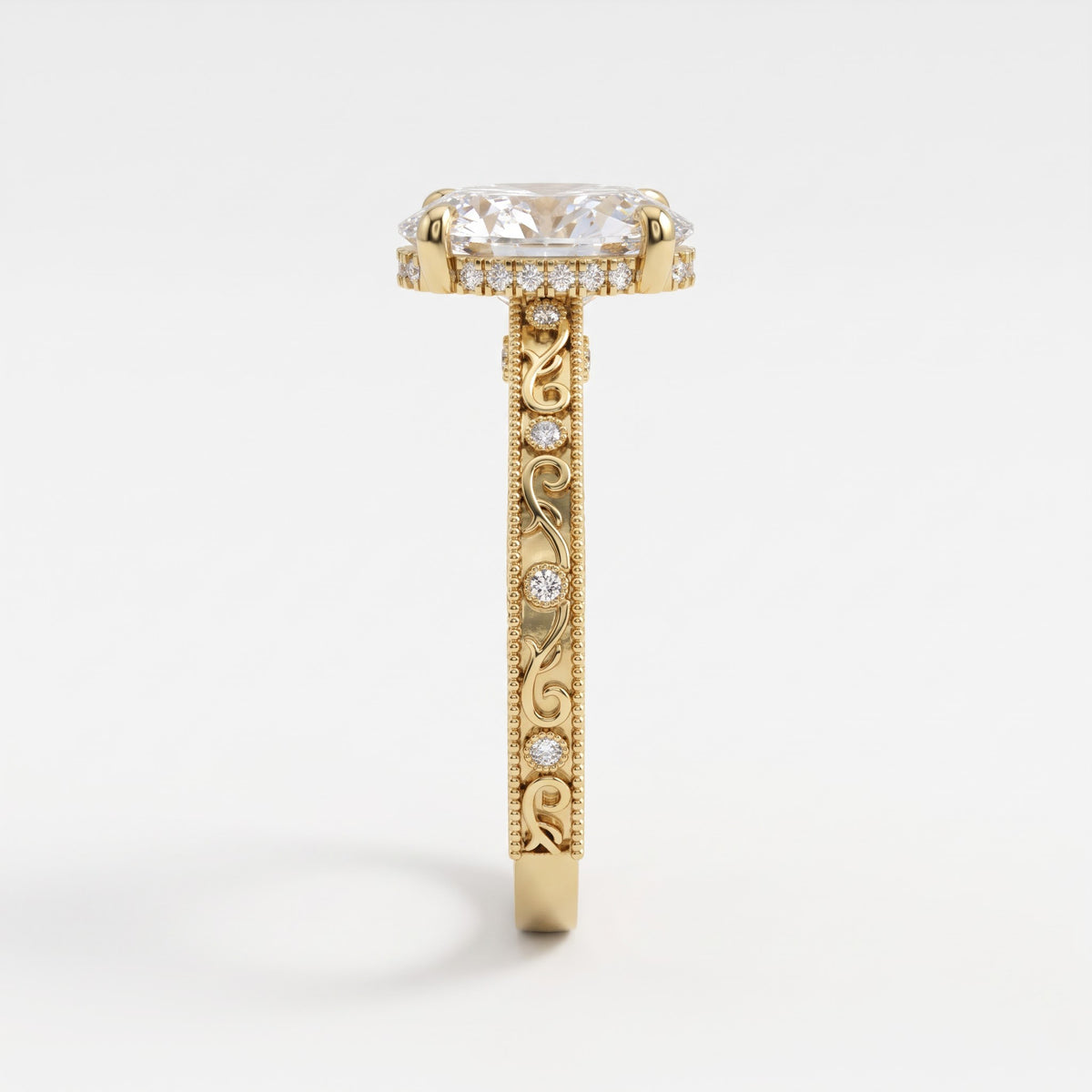 The Imperial Grace Oval-Cut Diamond Vintage Ring