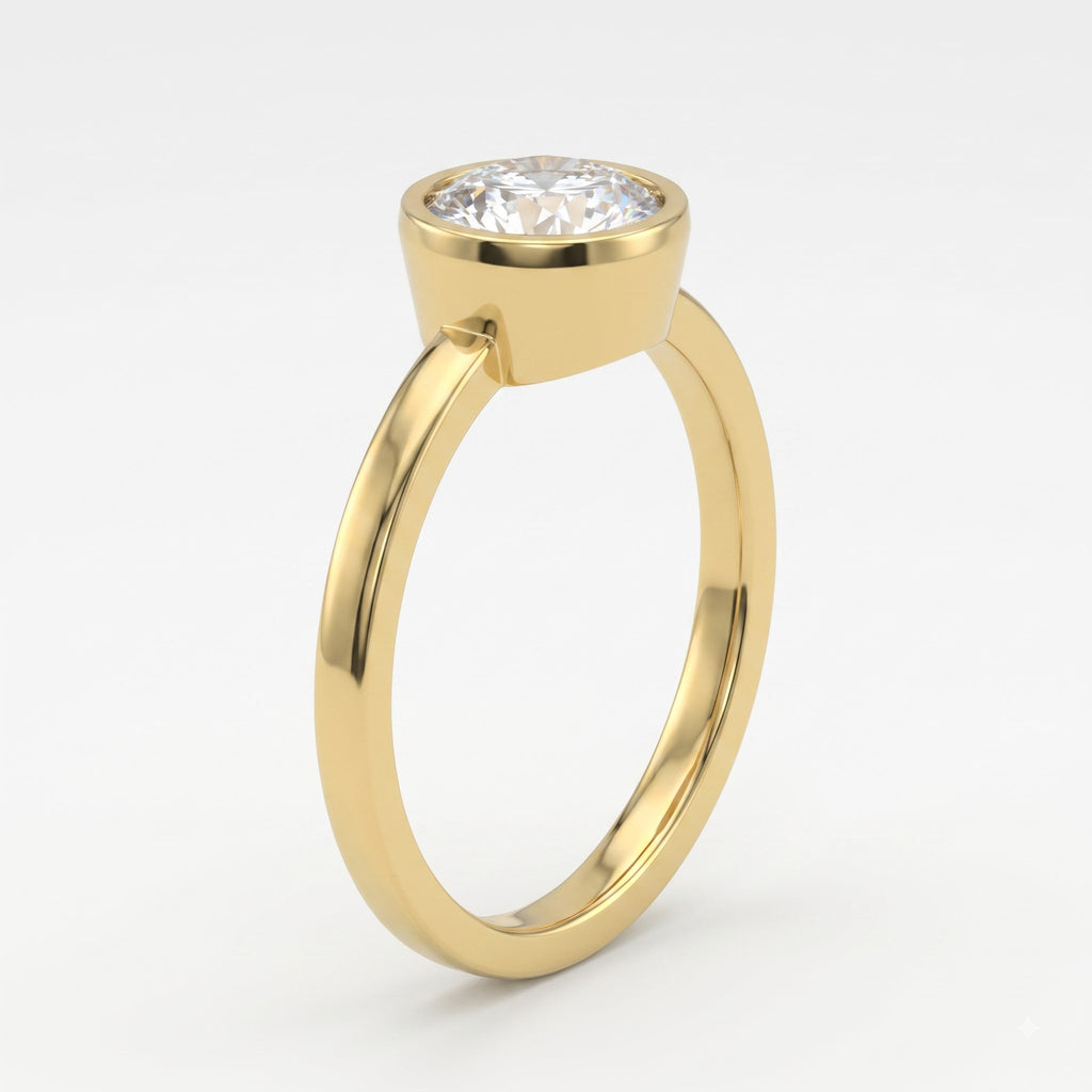 Élan Round Diamond Bezel Setting Solitaire Ring