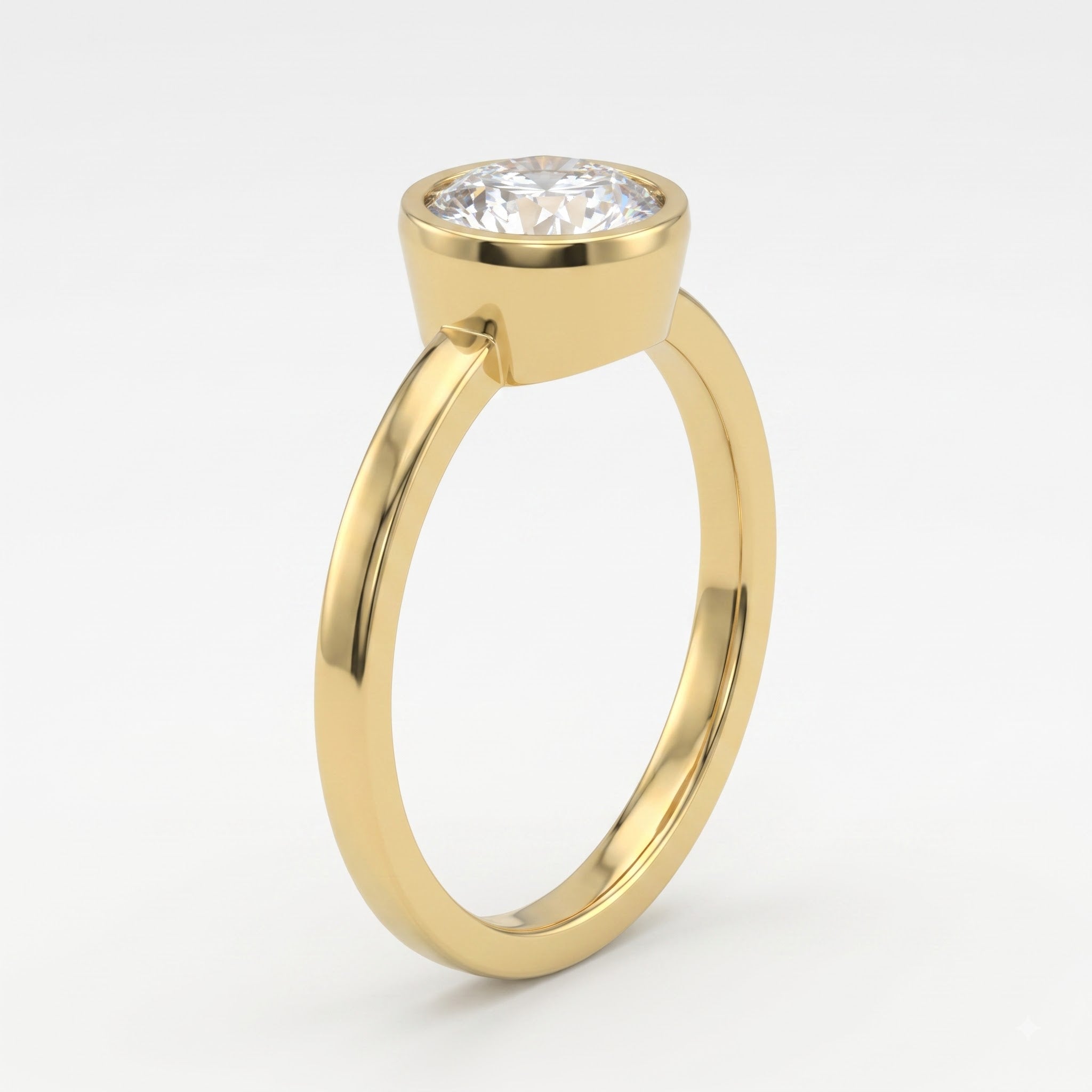 Élan Round Diamond Bezel Setting Solitaire Ring