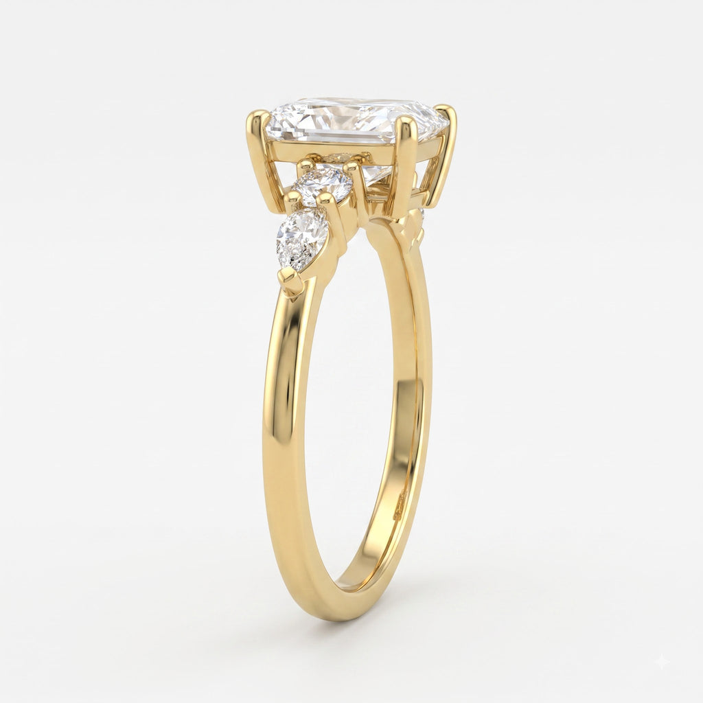 The Aurelia Radiant Five-Stone Diamond Side Stone Ring