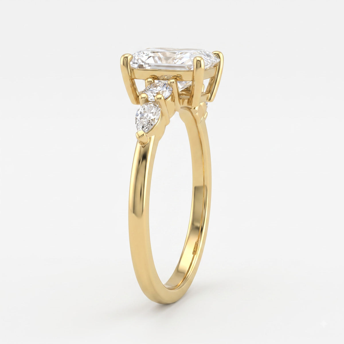 The Aurelia Radiant Five-Stone Diamond Side Stone Ring