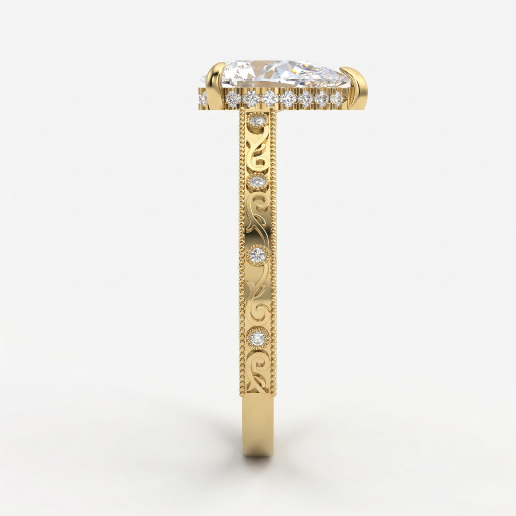 The Enchantress Pear-Cut Diamond Vintage Ring