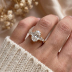 Modern Luxury Celestia Oval Diamond Side Stone Engagement Ring