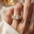 Aurelia Bloom Floral Radiant-Cut Diamond Side Stone Ring