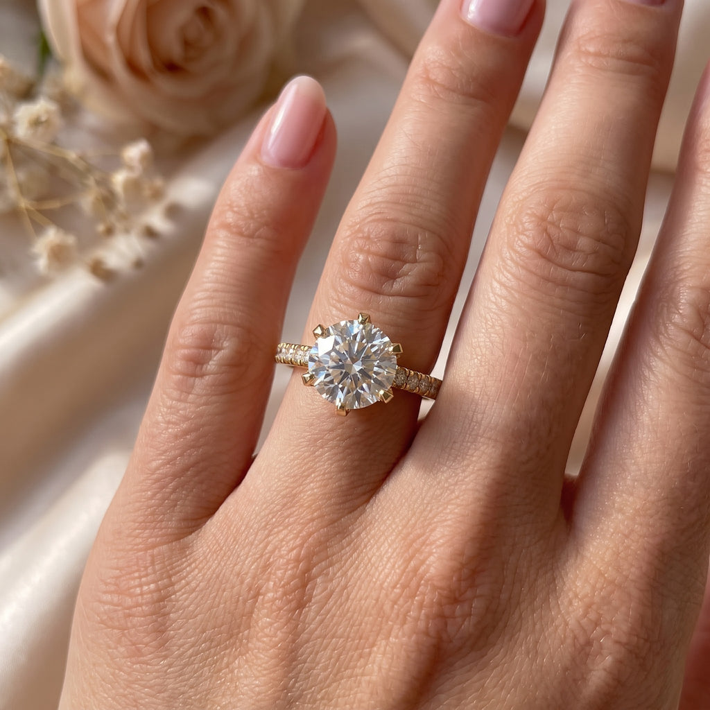 Aurelia Luxe Round Diamond Hidden Halo Ring