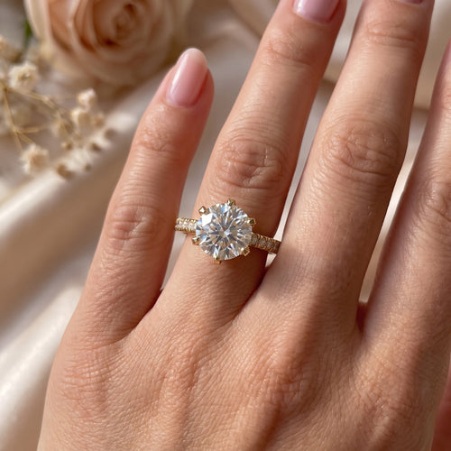 Aurelia Luxe Round Diamond Hidden Halo Ring
