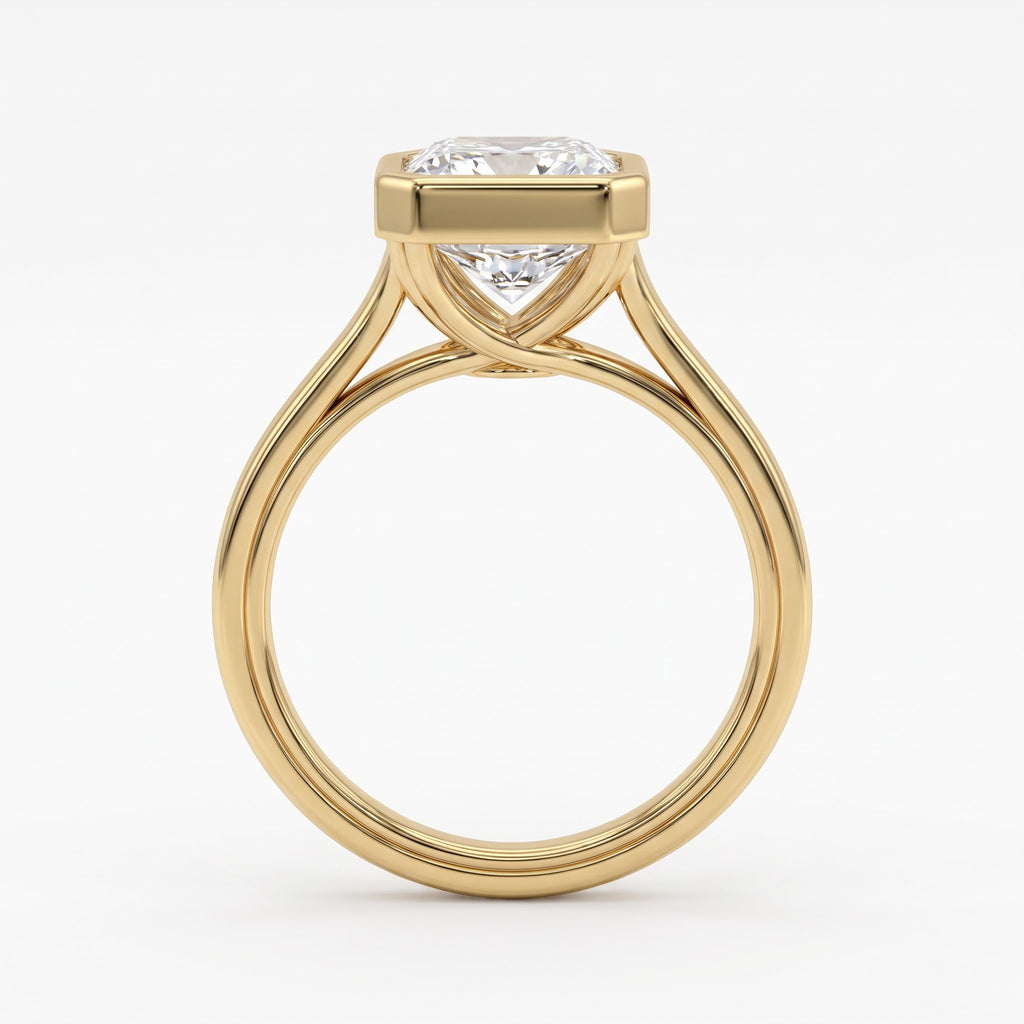 The Aurelia Radiance Radiant Diamond Hidden Halo Ring
