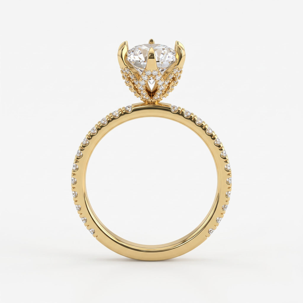Aurelia Luxe Round Diamond Hidden Halo Ring