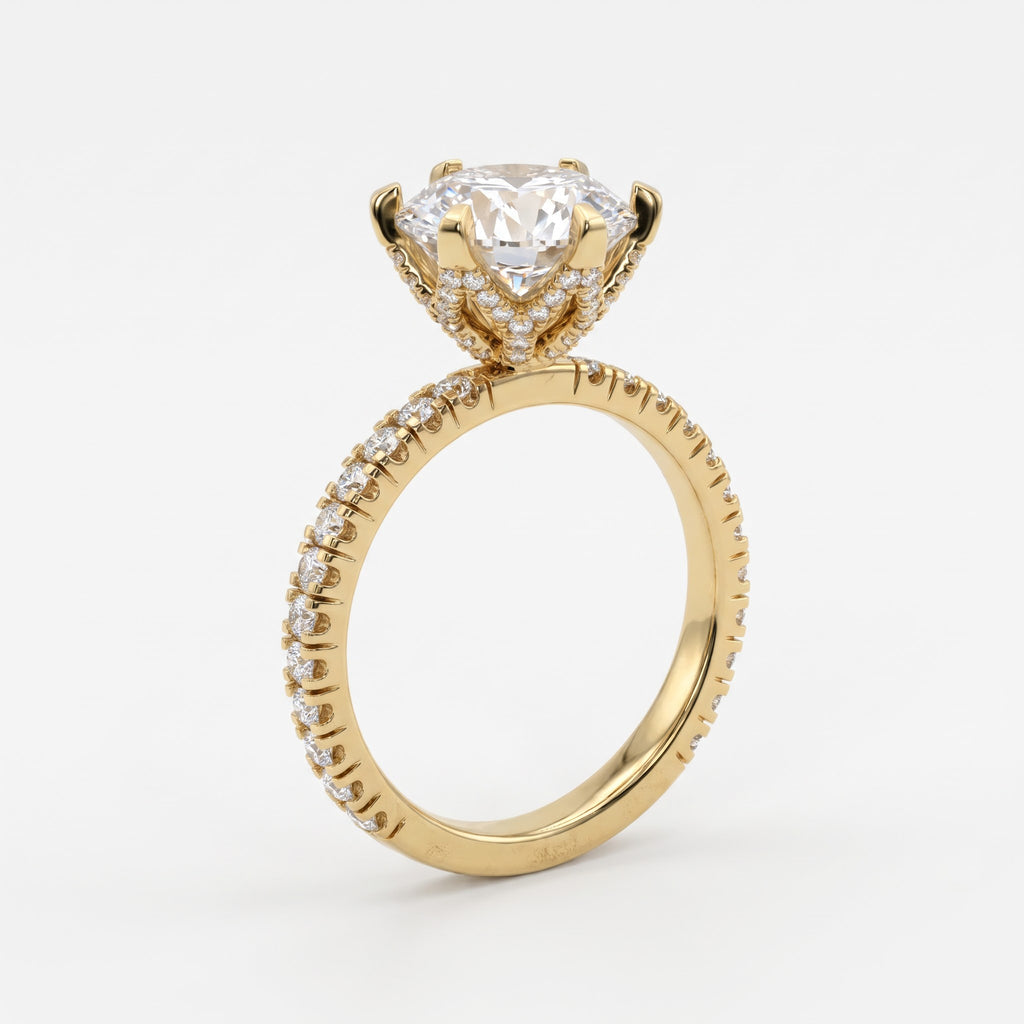 Aurelia Luxe Round Diamond Hidden Halo Ring