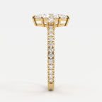 Luxury Celestia Marquise Diamond Side Stone Ring