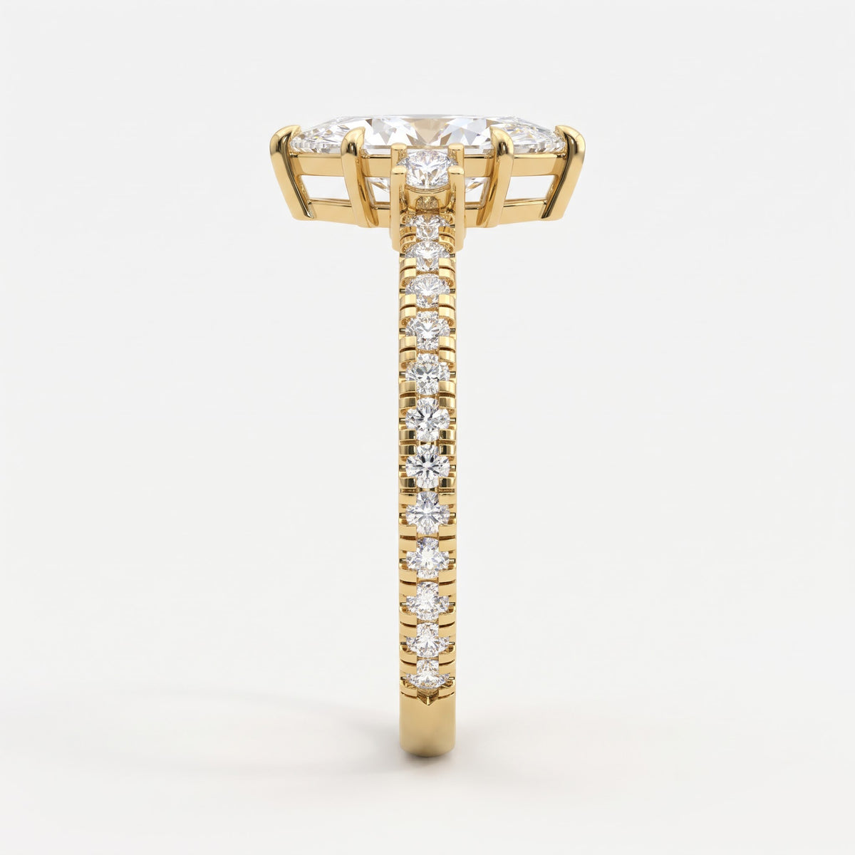 Luxury Celestia Marquise Diamond Side Stone Ring