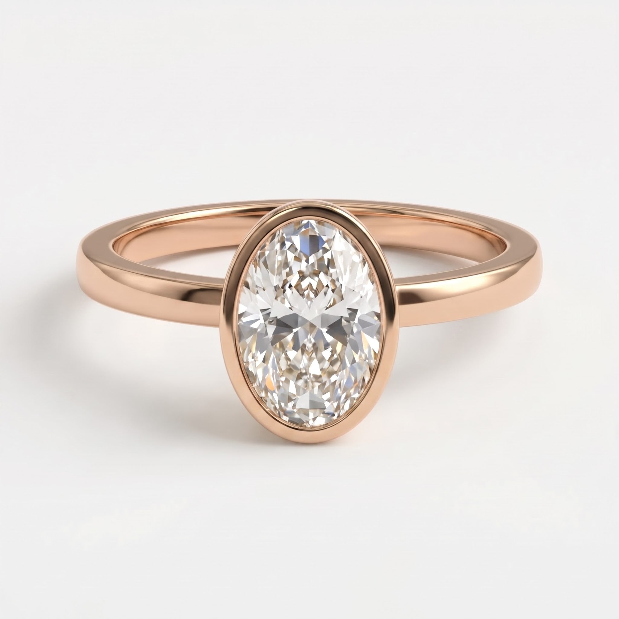 Aurelia Oval Diamond Bezel Setting Solitaire Ring