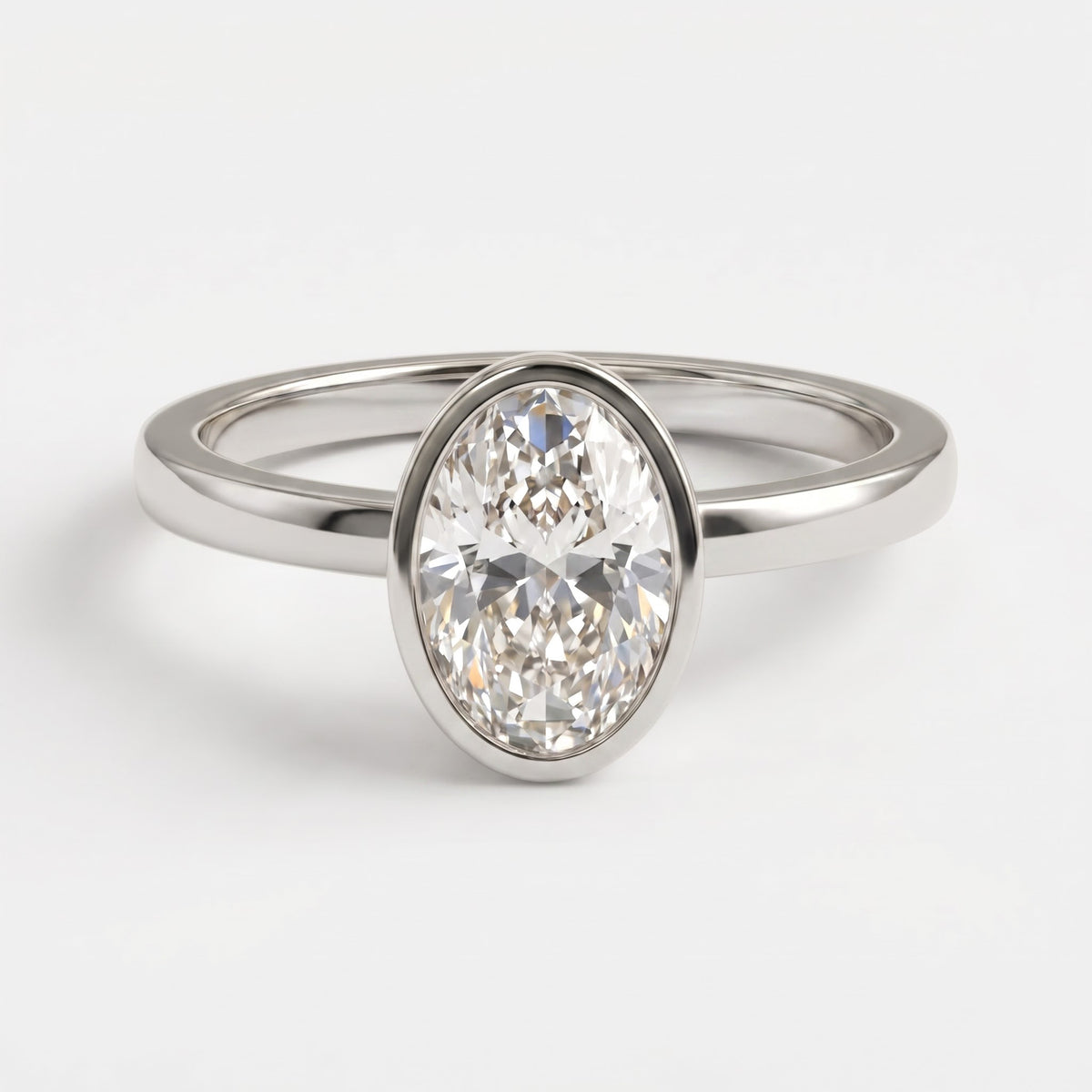 Aurelia Oval Diamond Bezel Setting Solitaire Ring