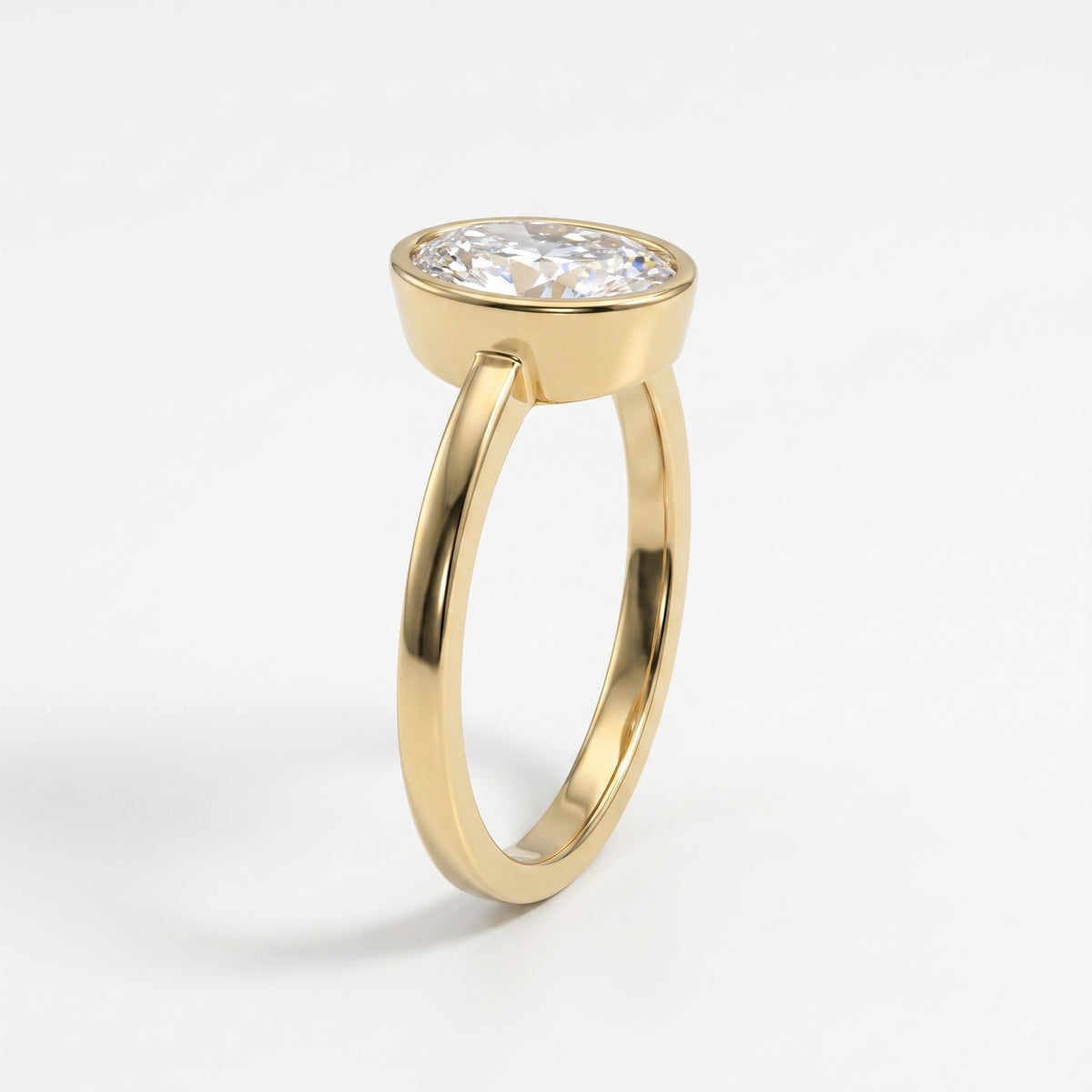 Aurelia Oval Diamond Bezel Setting Solitaire Ring