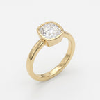 Aurelia Cushion Diamond Bezel Setting Solitaire Ring